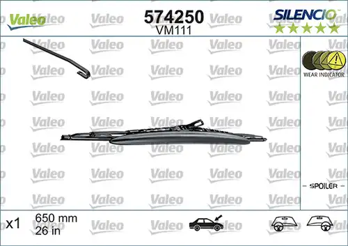 перо на чистачка VALEO 574250