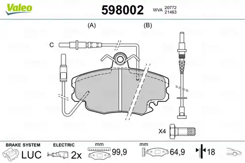 накладки VALEO 598002