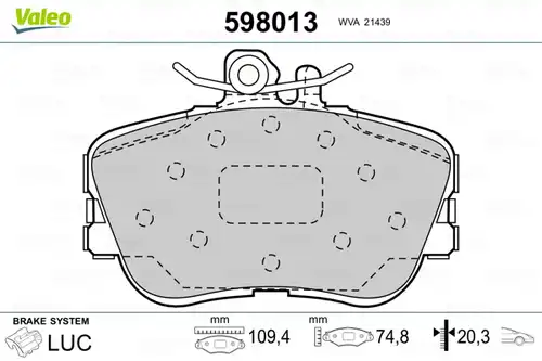 накладки VALEO 598013