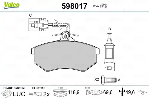 накладки VALEO 598017