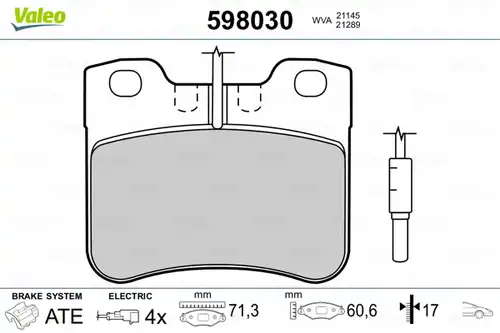 накладки VALEO 598030