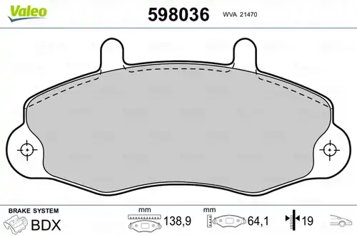 накладки VALEO 598036