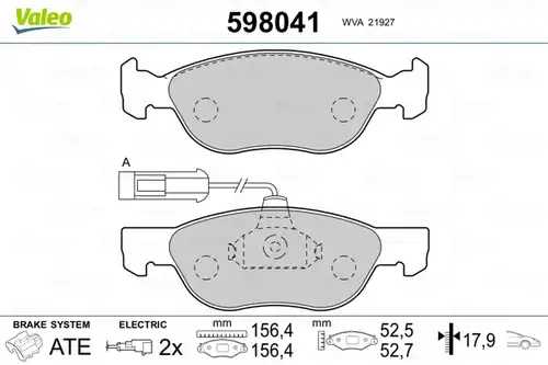 накладки VALEO 598041