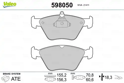 накладки VALEO 598050