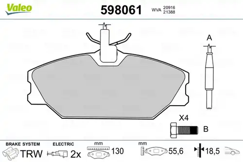 накладки VALEO 598061