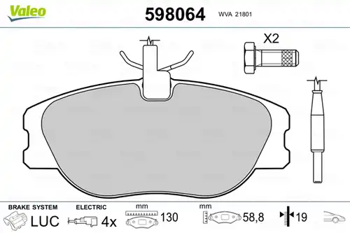 накладки VALEO 598064