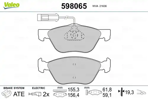 накладки VALEO 598065