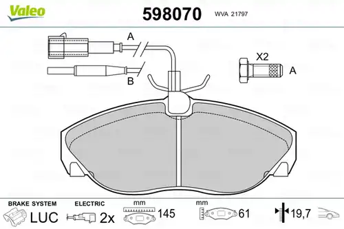 накладки VALEO 598070