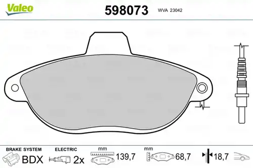 накладки VALEO 598073