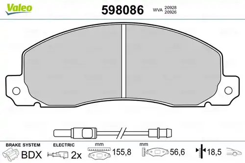 накладки VALEO 598086