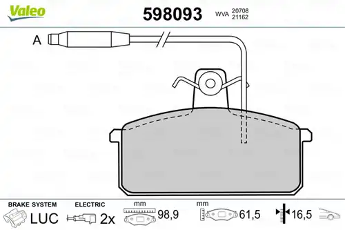 накладки VALEO 598093