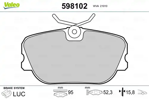 накладки VALEO 598102