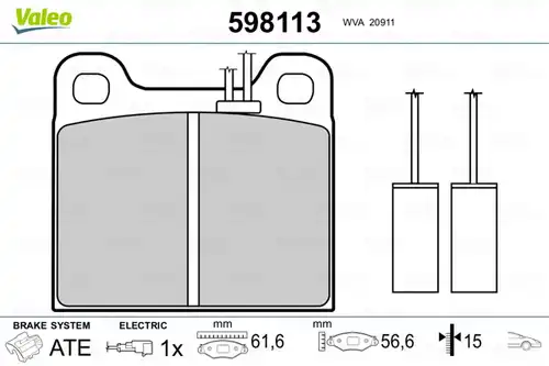 накладки VALEO 598113