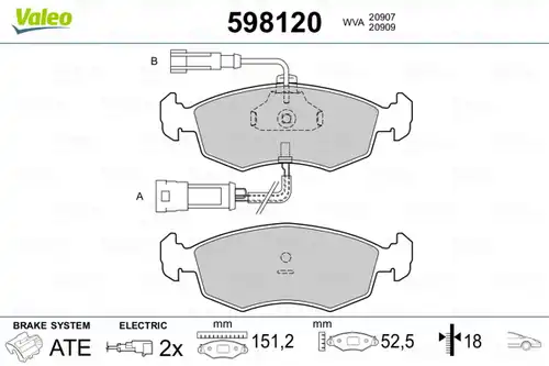 накладки VALEO 598120