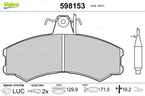 накладки VALEO 598153