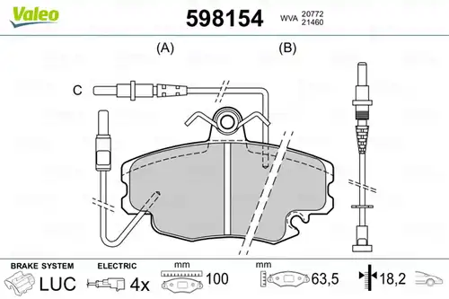 накладки VALEO 598154