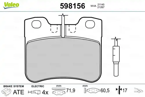 накладки VALEO 598156