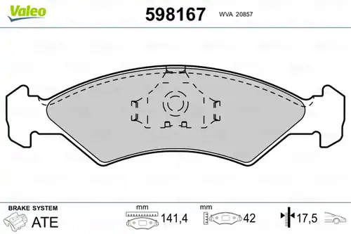 накладки VALEO 598167