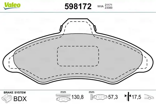 накладки VALEO 598172