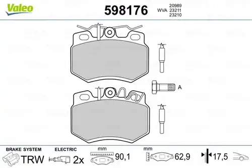 накладки VALEO 598176