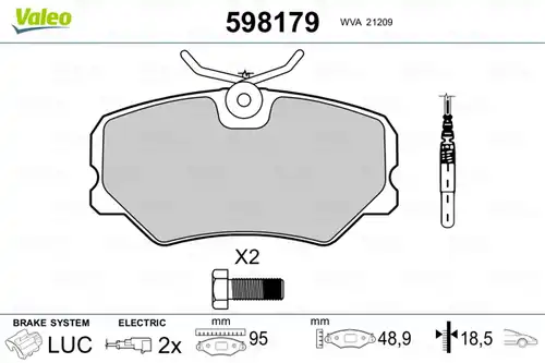 накладки VALEO 598179