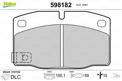 накладки VALEO 598182