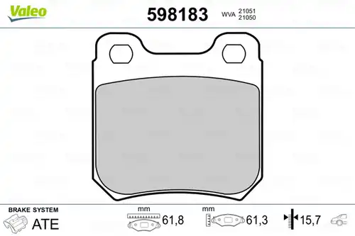 накладки VALEO 598183