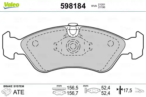 накладки VALEO 598184