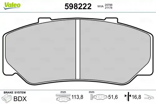 накладки VALEO 598222