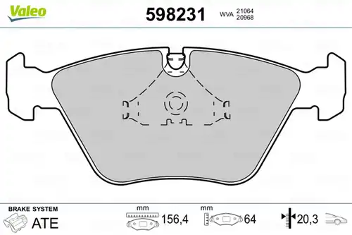 накладки VALEO 598231