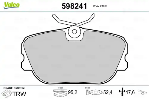 накладки VALEO 598241