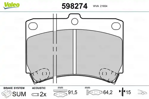 накладки VALEO 598274