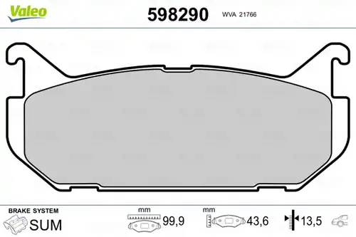 накладки VALEO 598290