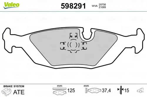 накладки VALEO 598291