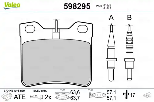 накладки VALEO 598295