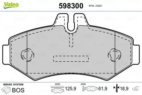 накладки VALEO 598300