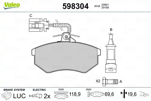 накладки VALEO 598304