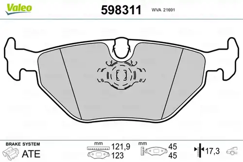 накладки VALEO 598311