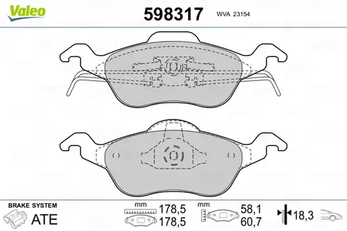 накладки VALEO 598317