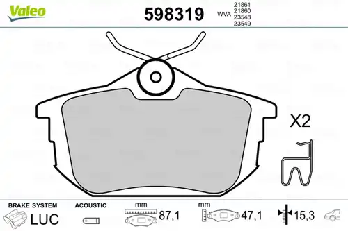 накладки VALEO 598319