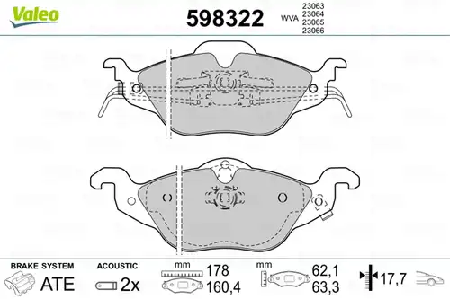 накладки VALEO 598322