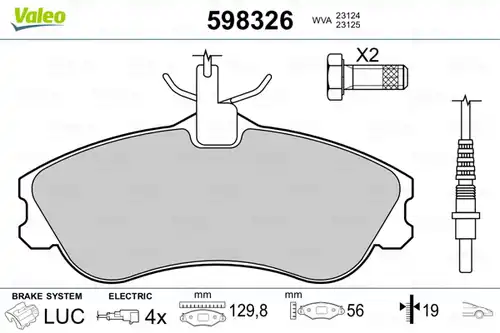 накладки VALEO 598326