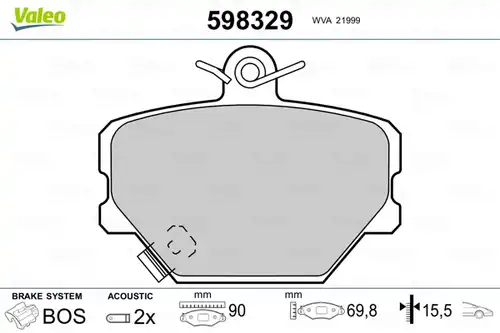 накладки VALEO 598329