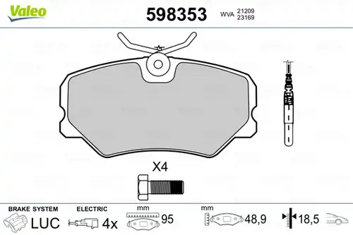 накладки VALEO 598353