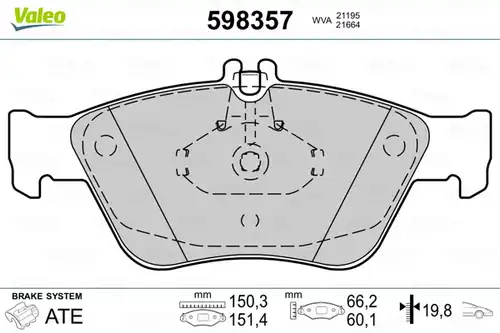 накладки VALEO 598357