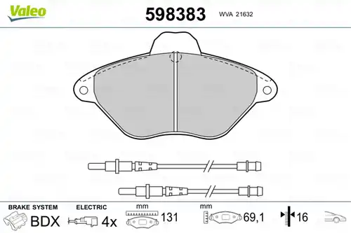 накладки VALEO 598383