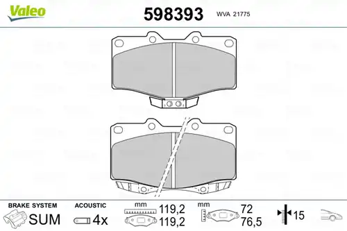 накладки VALEO 598393