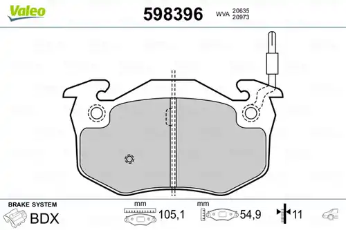 накладки VALEO 598396