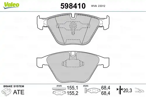 накладки VALEO 598410