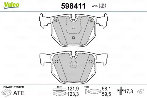 накладки VALEO 598411